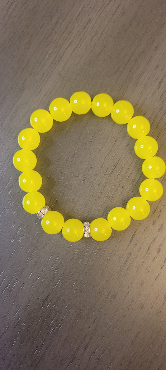 Lemon yellow bracelet w/spacers