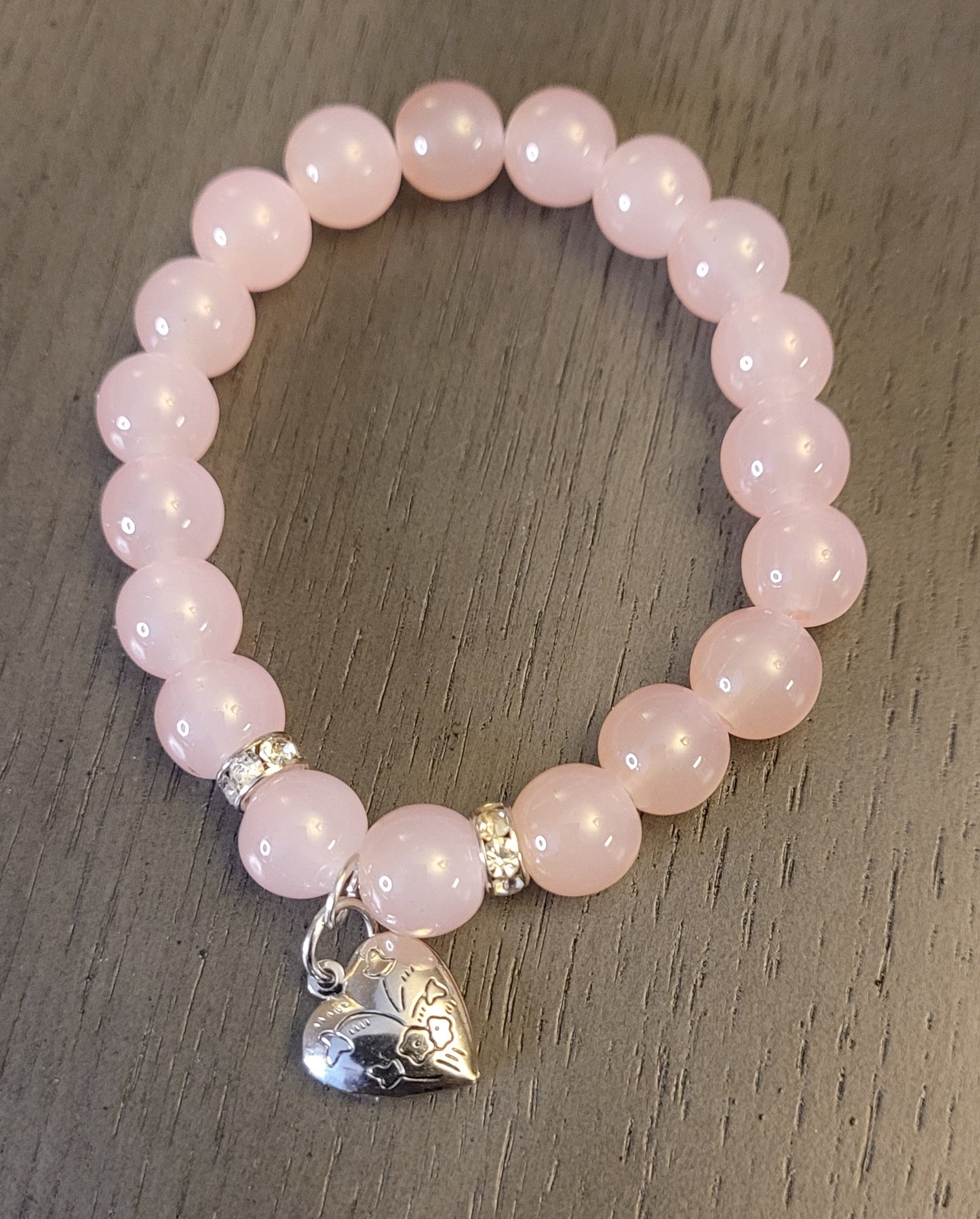 Pink heart stretch bracelet